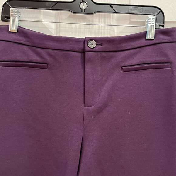 Coldwater Creek Natural Fit Flare Leg Plum Stretch Knit Pants ~ Women's Size 14P - Picture 3 of 8